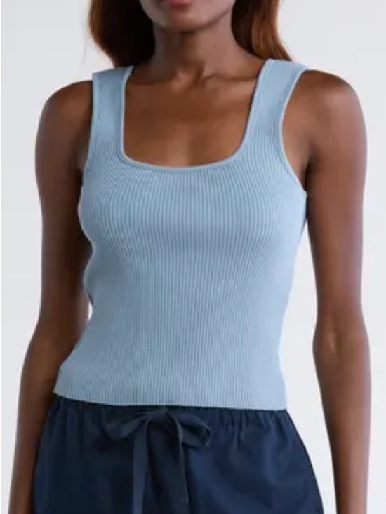 Vince Tops - Vince Sweetheart Neck Ribbed Crop Tank